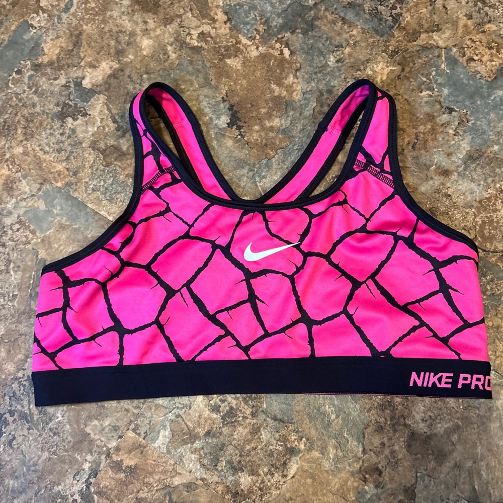 Nike Dri-Fit Wireless Racerback Sports Bra Womens Size XL Pink Wirefree